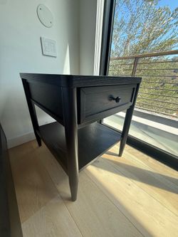 Wood side table with drawer