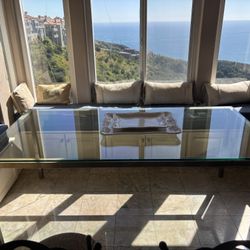 Glass And Metal Dining Table