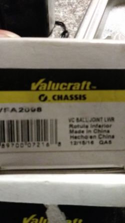 Valuecraft lower ball joints and lower left hand sidecontrol arm for 05 ford Taurus brand new in box.i bought new.but i sold car.