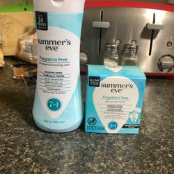 Summers Eve “Fragrance Free “ Products 2 Items!($8.97+Value)