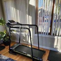 Walking Treadmill with Long Handrail for Balance, Recovery Fitness Exercise Machine W/LCD Display
