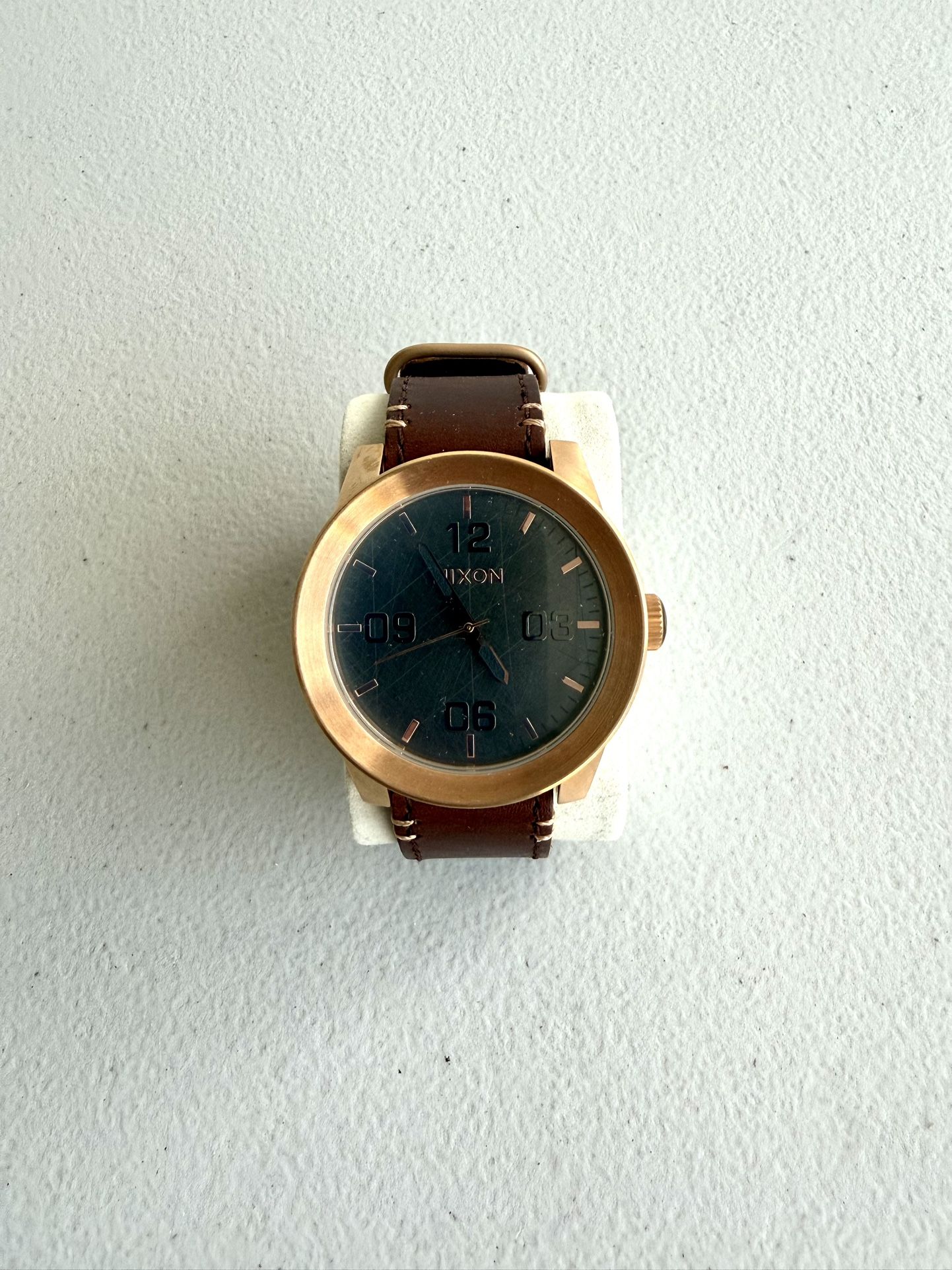 Nixon Corporal Watch – Brass Finish w/ Leather Band
