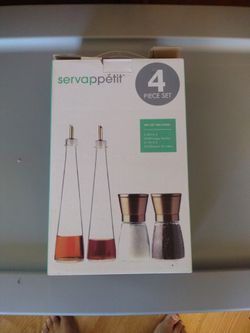 4-Piece Oil, Vinegar, Salt & Pepper Set