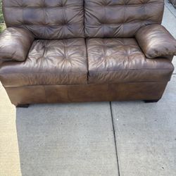 Leather Loveseat 