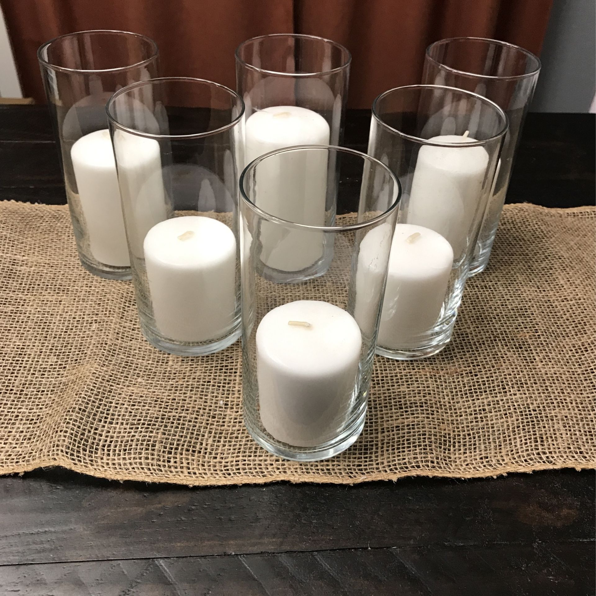 Pending Pick Up Glass Candle Holders With white Candles