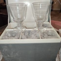 Vintage 6 Piece Steuben Glasses Twist Cordials