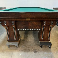 9 foot Brunswick Hudson Pool Table - Circa 1900