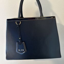 Fendi 2 Jours Black Leather Handbag