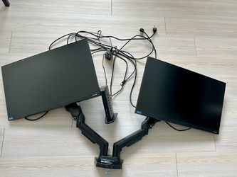Samsung Monitor Setup + Dual Monitor Arm + Plugable Docking Station