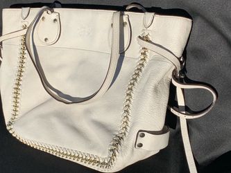 Coach white leather Tatum Whiplash tote