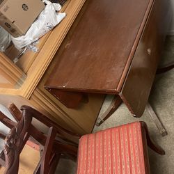 Antique table with 4  chairs 