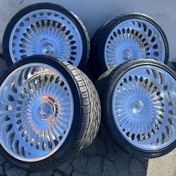 Intro Imperial 22x12 All Polished With Toyo St III 335/25/22 Tires For Chevy 5x5 Ford 5x5.5🔥🔥🔥