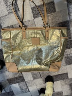 Coach Tote- Used- Cream & Gold $30
