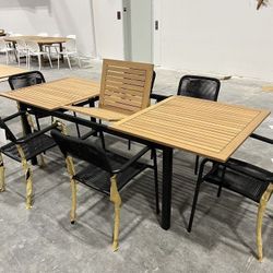 BRAND NEW OPEN BOX Patio Dining Table – Powder-Coated Aluminum Frame & Duraboard Top | Modern Outdoor Furniture | Heavy Duty | All Weather