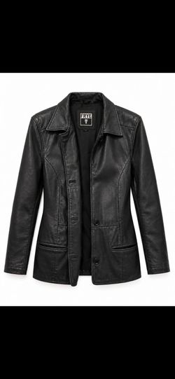 Black 1980s Designer Leather jacket