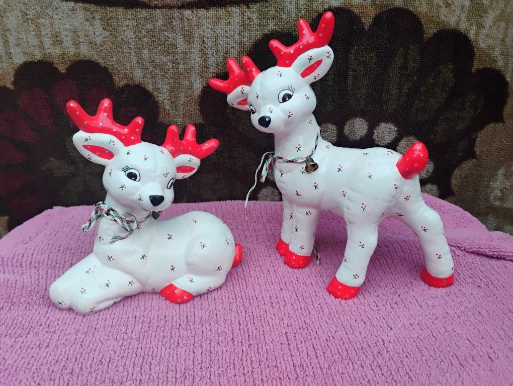 Kimple 1986 Vintage Porcelain Reindeer 