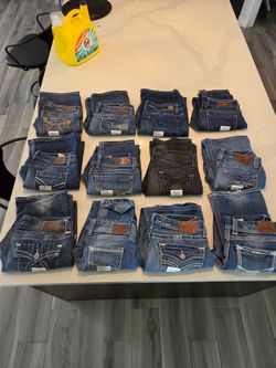 Women big star and buckle jeans different sizes