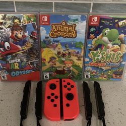 Nintendo Switch Games And Controllers With Wrist Straps