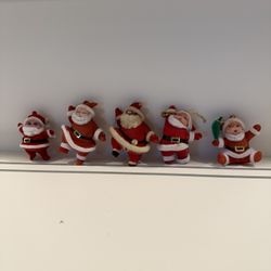 5 Antique Santa Ornaments 