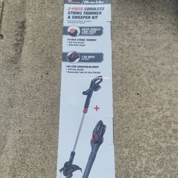 Hyper Tough 20V Battery Powered Cordless Combo Kit, String Trimmer & Sweeper