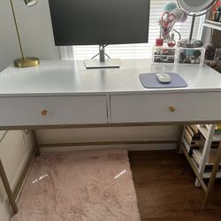 White And Gold Desk /Vanity