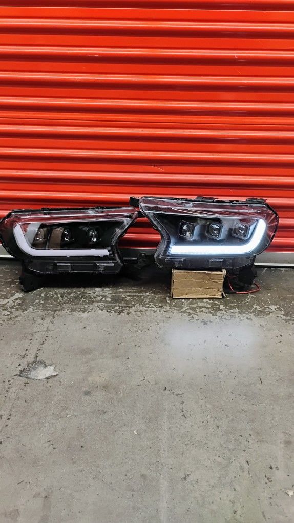 Smoked LED Projector Headlights for Ford Ranger XL XLT 2019_2023