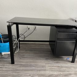 black glass desk 