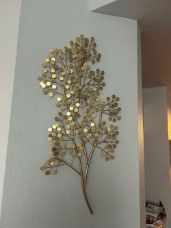 Gold Metal Tree Branch Wall Art
