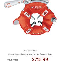 $400 Ridgid Cutting Dies 