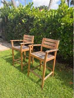 Wood hightop bar chairs