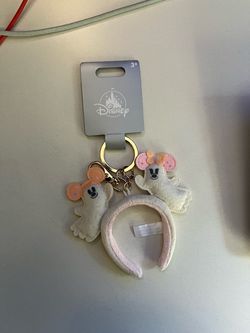 Disneyland Halloween Mickey and Minnie Ghost Ears Keychain Bag Charm 2026