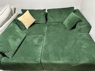 Green Corduroy Sectional Sofa