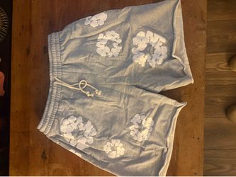 Grey Denim Tear Shorts