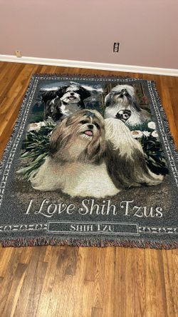 Danbury mint tapestry throw. I love. Shih Tzus