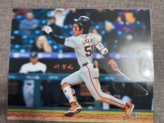 Jung Hoo Lee Korean Signature 16x20 Photo -San Francisco Giants- Beckett Coa