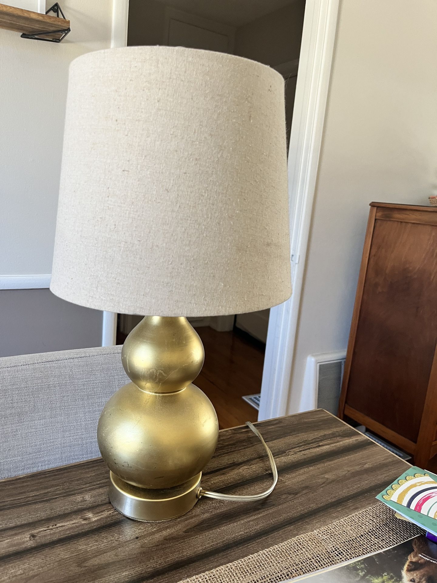 Threshold Table Lamp, Gold/Tan