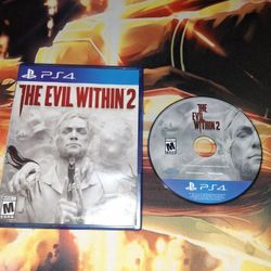 PS4 THE EVIL WITHIN 2...VG CONDITION WITH NO SCRATCHES...ADULT OWNED AND KEPT IN A SMOKE FREE HOME...$15