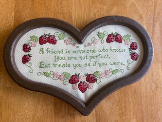 Vintage Handmade Embroidered Cross Stitch