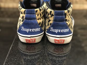 Supreme x vans “cheetah velvet” size 9.5