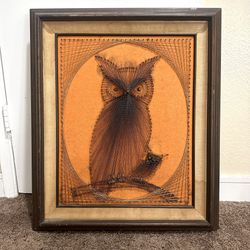 Vintage 1970s Owl String Art Mid Century 