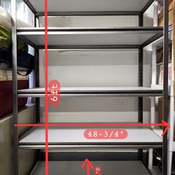5 tier Storage Shelves Garage  6ft H  x 48-3/4"W  x 18-1/2"D