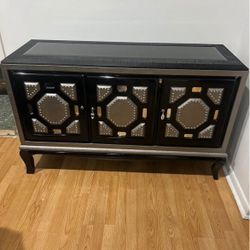 Grey and Black Textured 3 Door Server