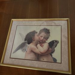 Framed Mounted Print - The First Kiss