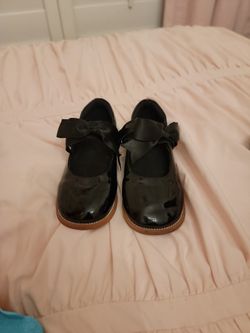 Girls Black Dress Shoes With Bows 