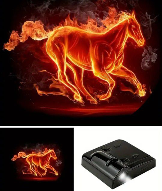 2 Universal Wireless Mustang Horse Door Projector Lights.  MANY others Available.  SHIPPING AVAILABLE