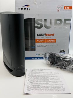 ARRIS G34 Cable Modem Router Combo Xfinity Cox Spectrum DOCSIS 3.1 WiFi 6 AX3000