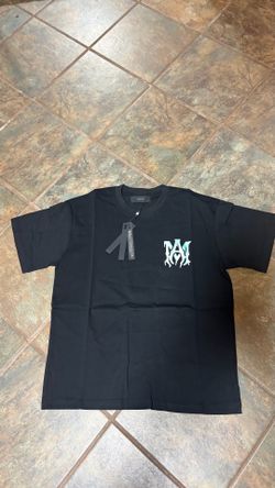 Black Amiri tee blue colored logo