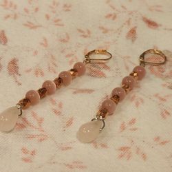 Rose Quartz Dangle Earrings 