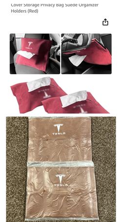 2PCS Tissue Holder Compatible with Tesla Model 3 Y X S with Logo Tissue Box Cen