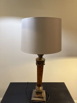 Elegant Wood & Brass Table Lamp - Must Sell Fast!